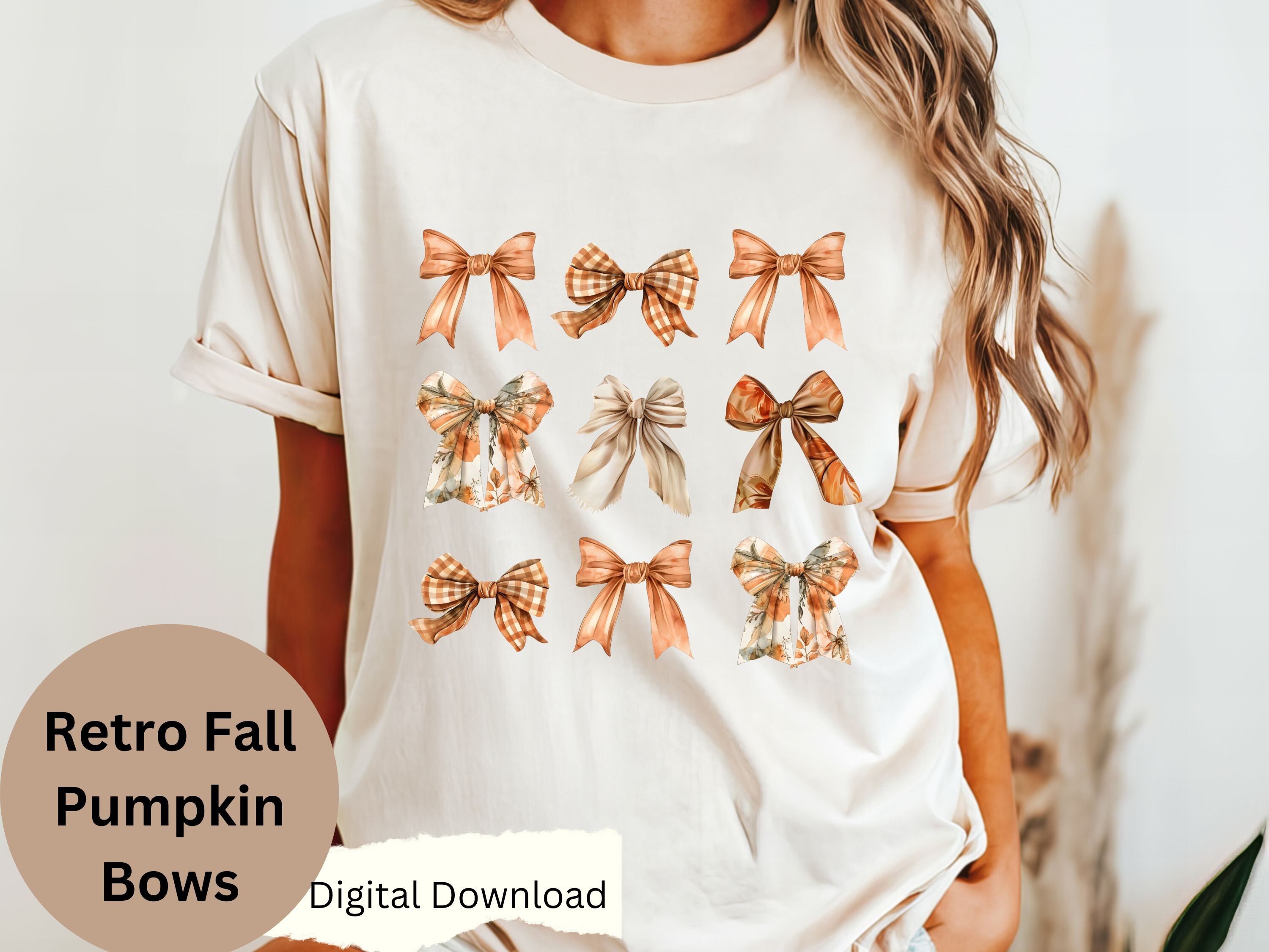 Retro Fall Pumpkin Bow Png Graphic by trendytrovedigital · Creative Fabrica
