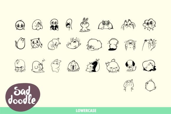 Sad Doodle Font PNG with transparent background - Preview 2