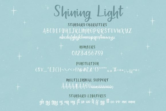 Shining Light Font PNG with transparent background - Preview 1
