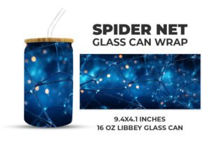 Spider Net Glass Can Wrap Graphic by Creative World · Creative Fabrica