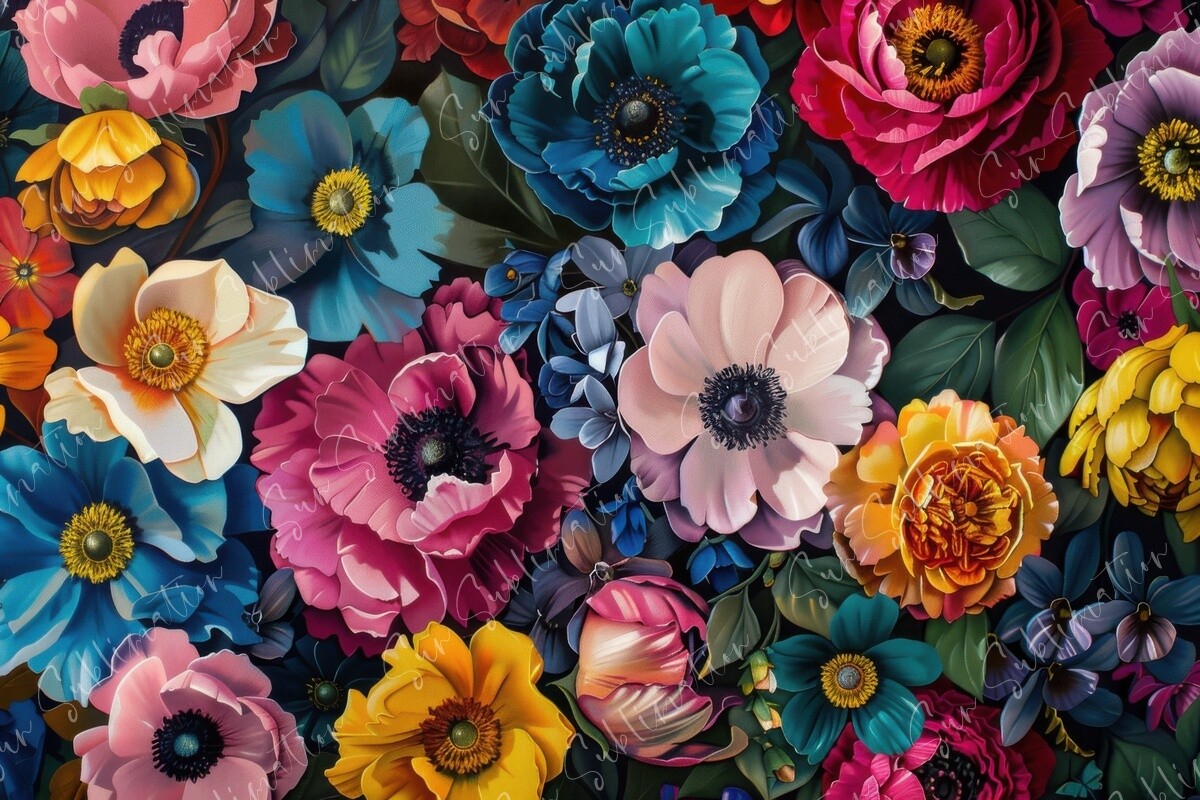 Vibrant Floral Bliss Graphic by Sun Sublimation · Creative Fabrica