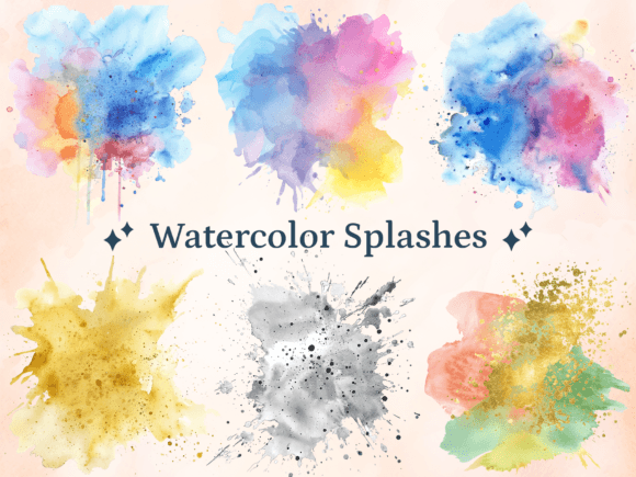Watercolor Splashes Clipart