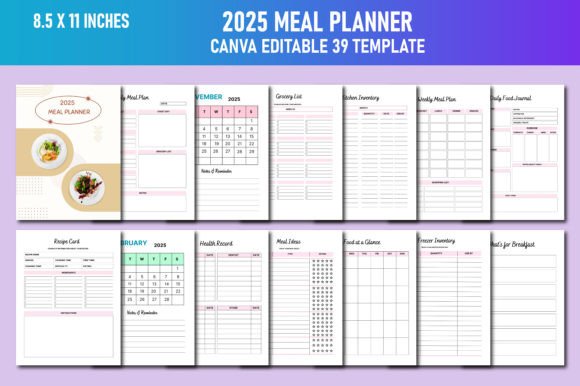 2025 Meal Planner Canva KDP