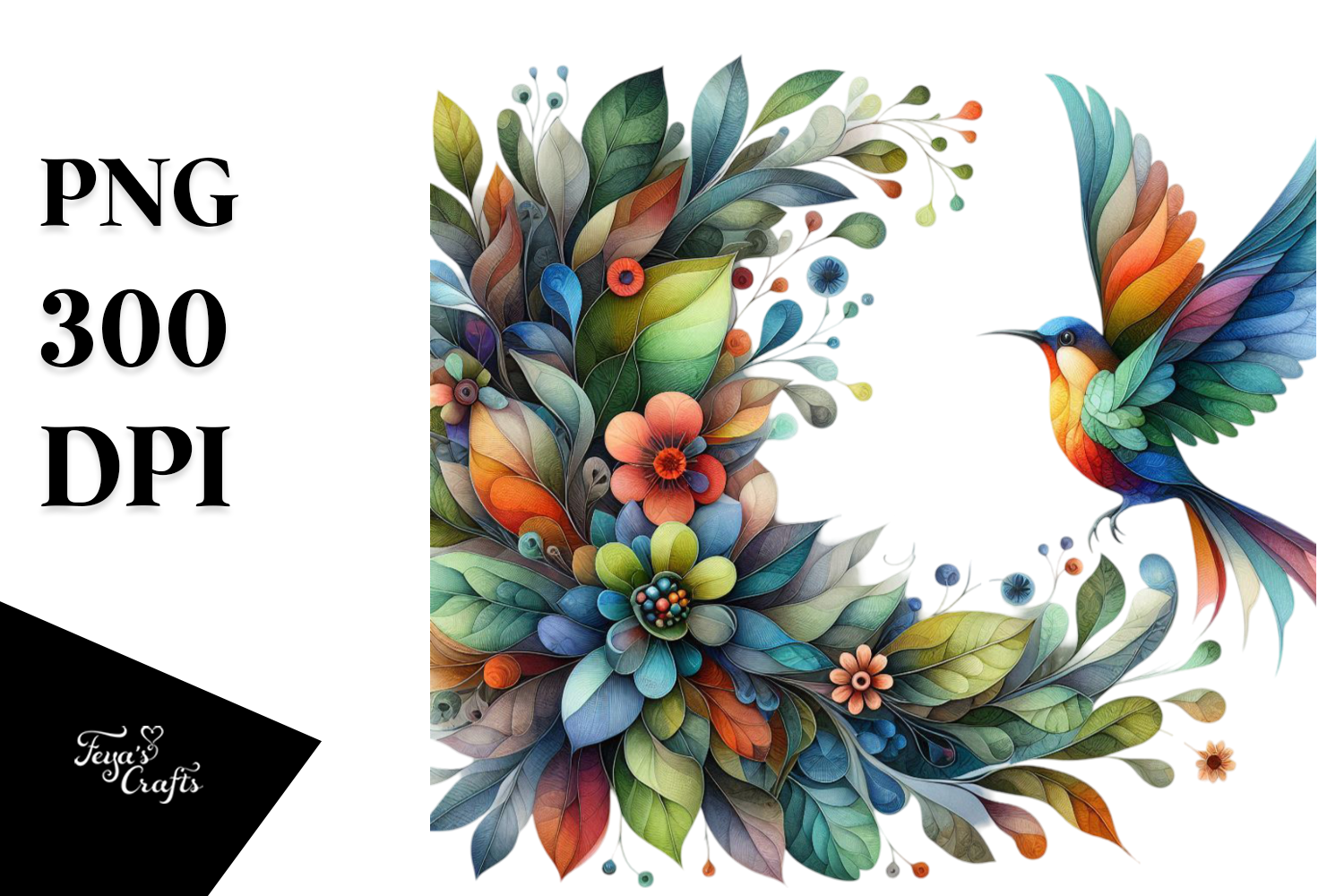 Abstract Vibrant Bird PNG Graphic by Anastasia Feya · Creative Fabrica