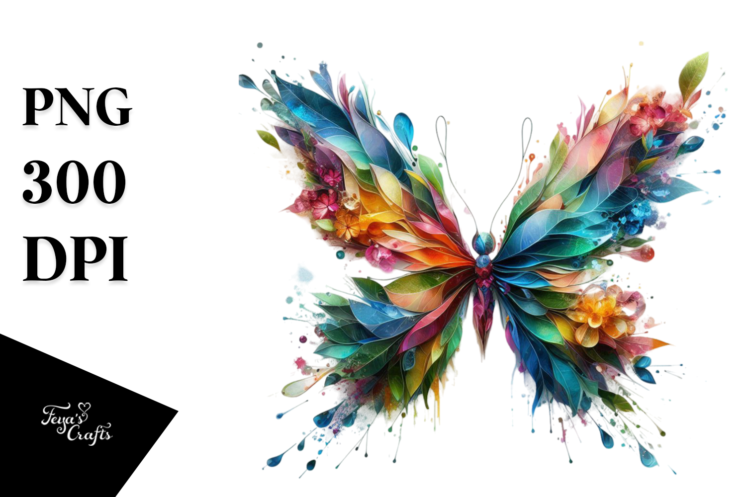 Abstract Vibrant Butterfly PNG Graphic by Anastasia Feya · Creative Fabrica