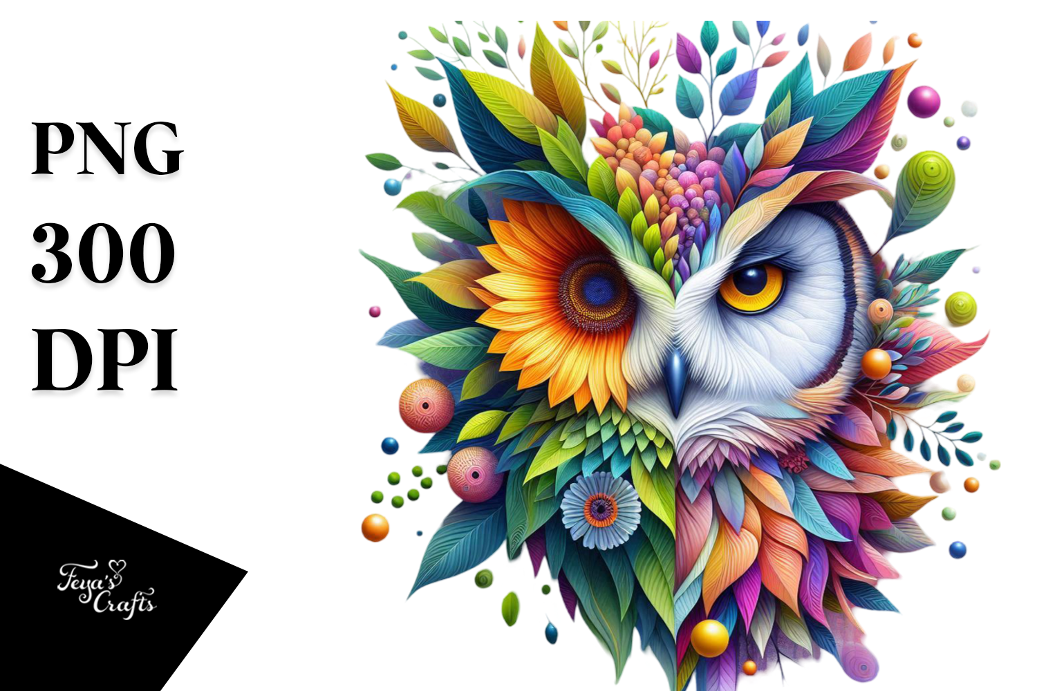 Abstract Vibrant Owl PNG Graphic by Anastasia Feya · Creative Fabrica