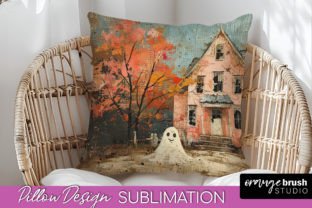 Cute Halloween Ghost Pillow Sublimation