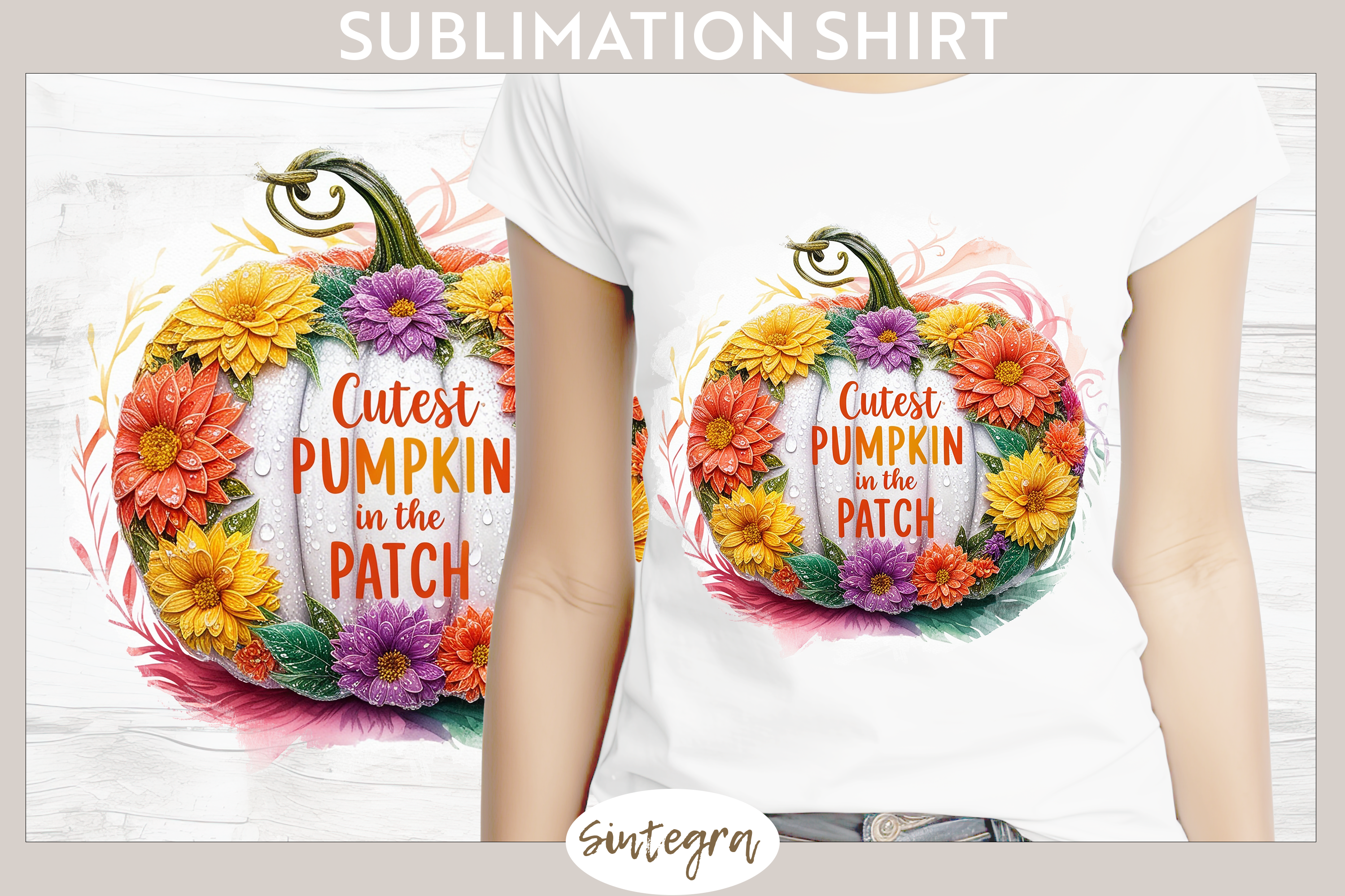 Cutest Floral Fall Pumpkin V1 PNG Graphic by Sintegra · Creative Fabrica