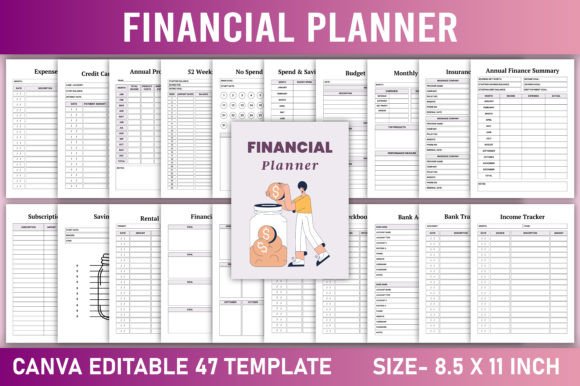Editable Financial Planner Canva