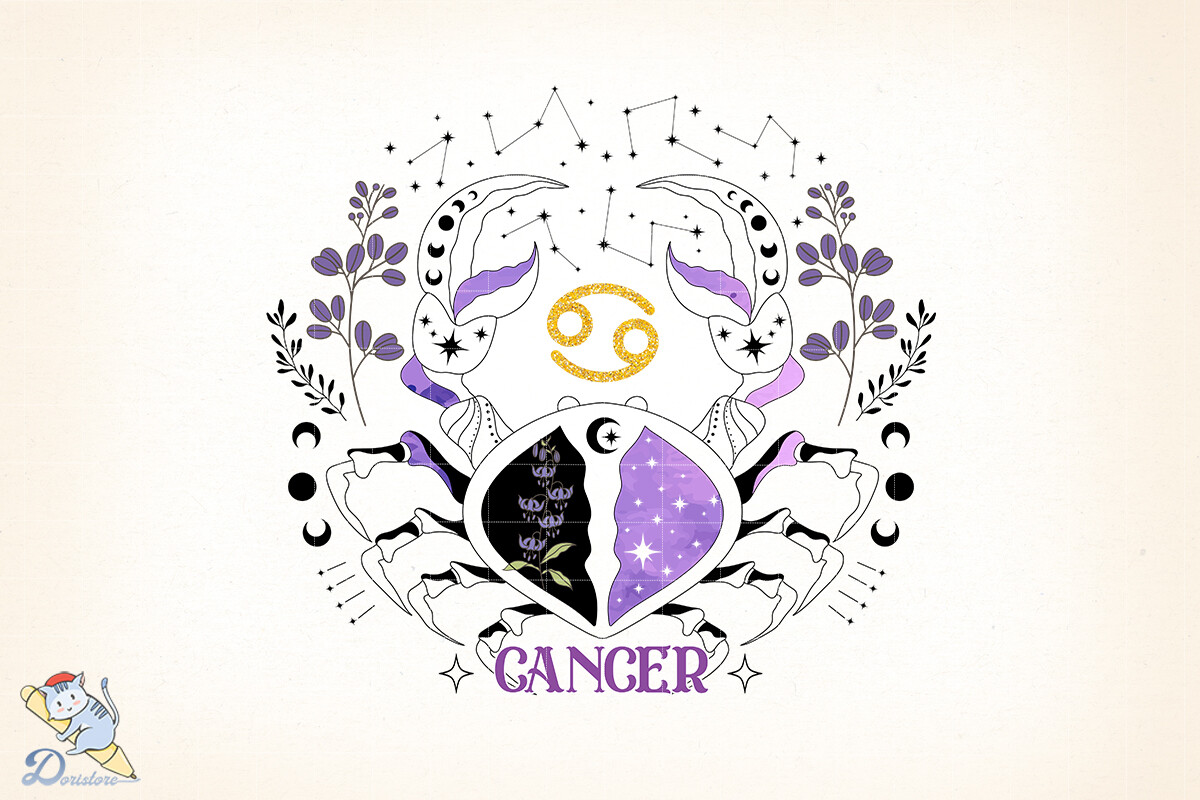 Floral Zodiac Cancer Sublimation
