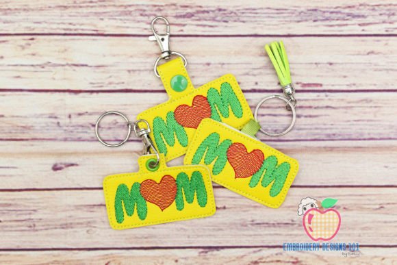 Mom Heart Keyfob Keychain ITH