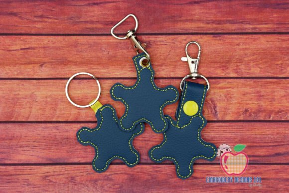 Point Star in the Hoop Keyfob
