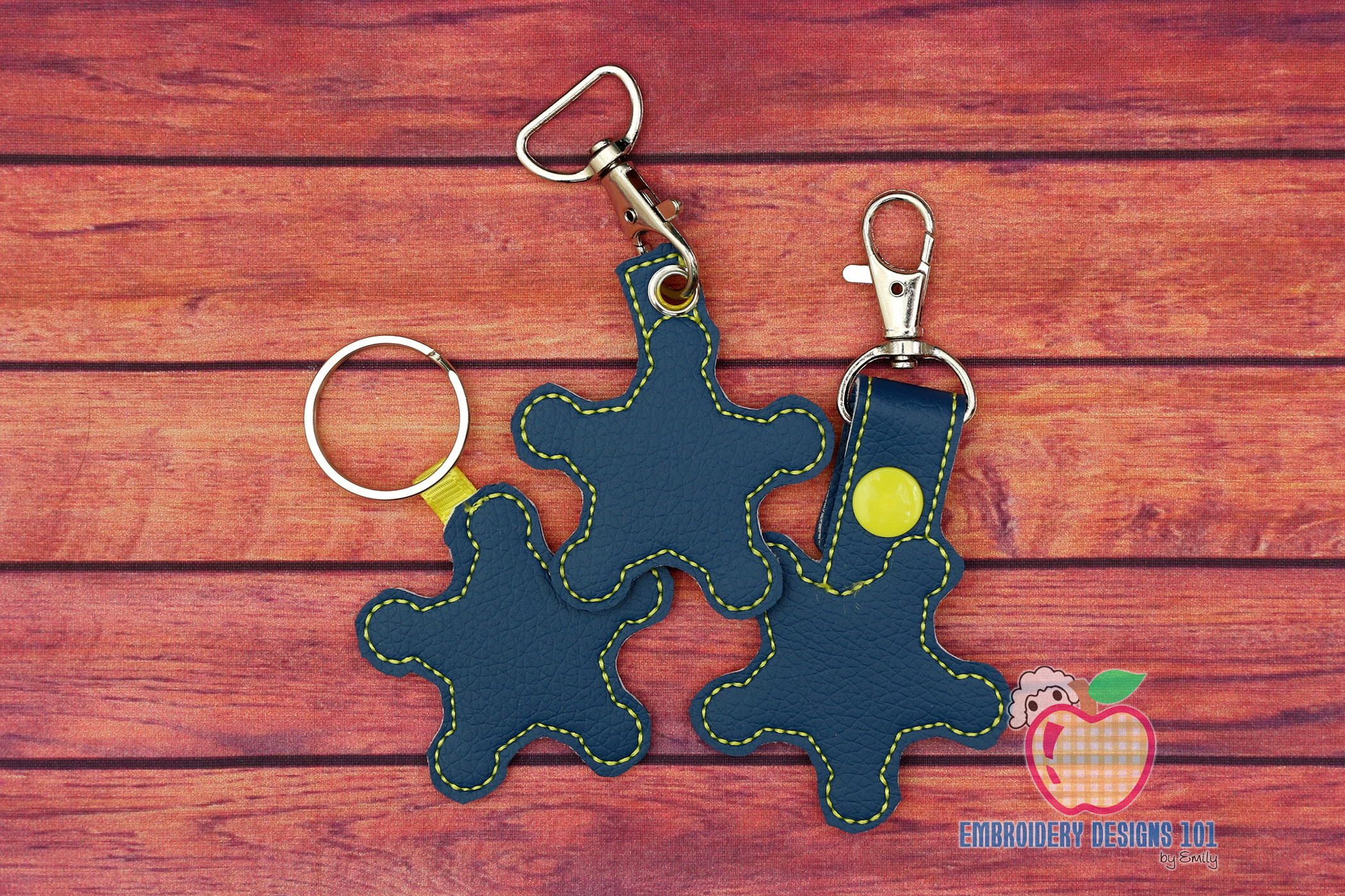 Point Star in the Hoop Keyfob