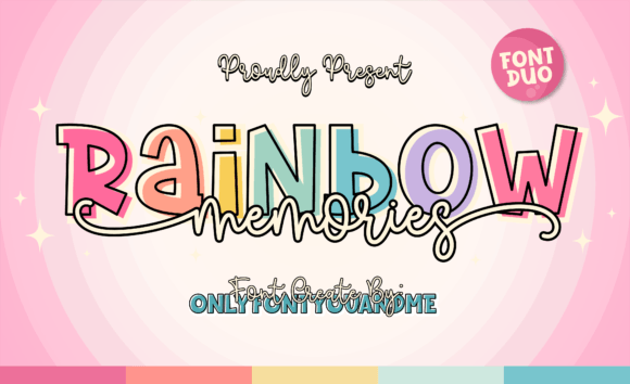 Preview specimen of Rainbow Memories display font
