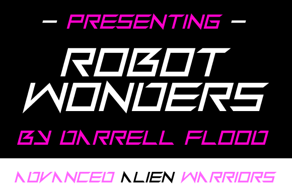 Robot Wonders Font PNG with transparent background - Preview 1