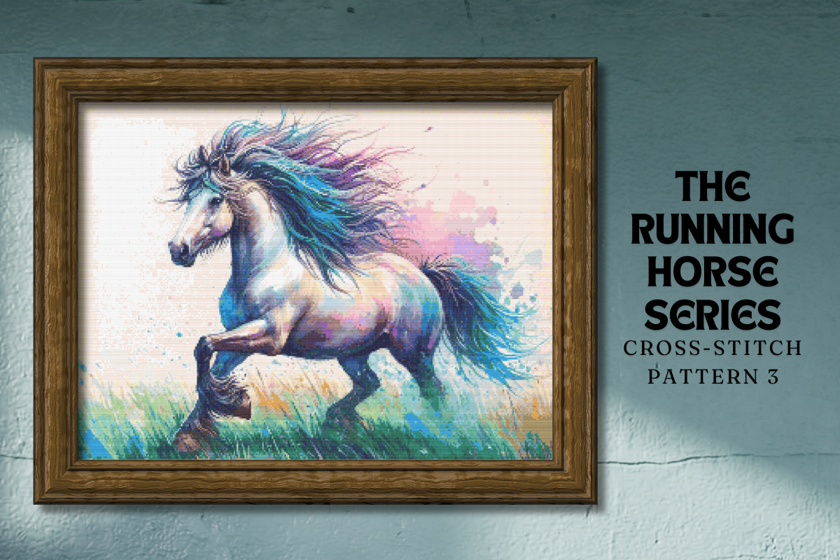 Running Horse Cross Stitch Pattern 3