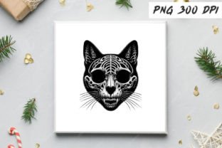 Skeleton Black Cat Sublimation Clipart Graphic by Watercolor Clipart ...