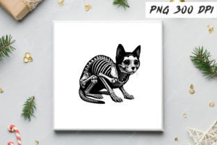 Skeleton Black Cat Sublimation Clipart Graphic by Watercolor Clipart ...