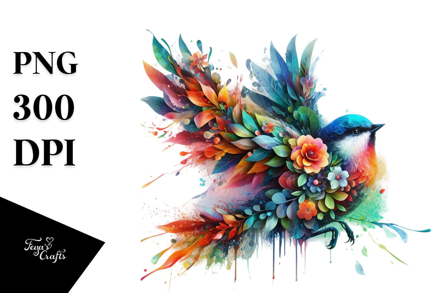 Vibrant Abstract Bird PNG Graphic by Anastasia Feya · Creative Fabrica