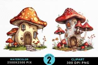 Watercolor Fairy House Clipart PNG Image Graphic by Regulrcrative ...