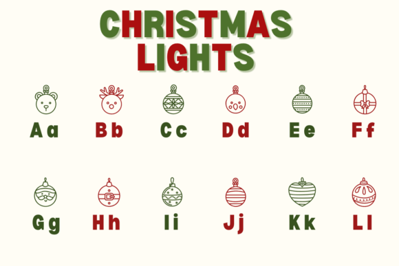 Christmas Lights Font - Preview 1