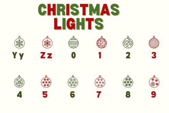 Christmas Lights Font - Preview 3