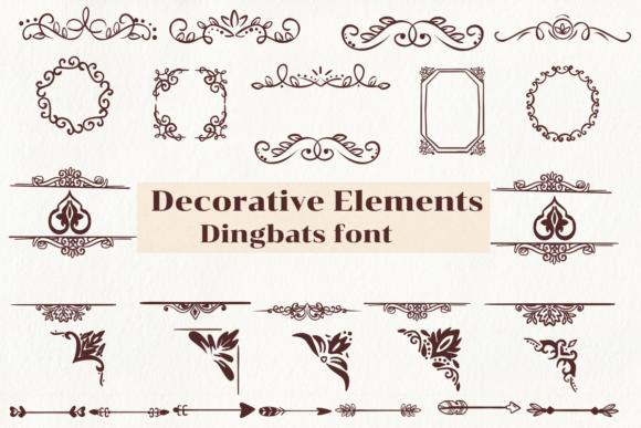 Decorative Elements Dingbats Font By Nongyao