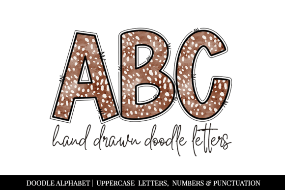 Deer Print Doodle Letter Alphabet