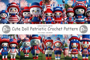 Digital Paper Patriotic Doll Crochet Graphic by Artnoy · Creative Fabrica