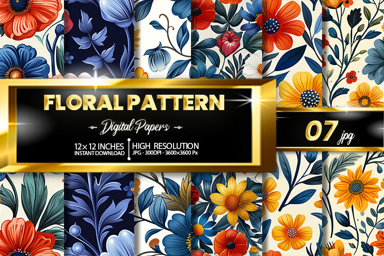 Pattern Paper Ka Design Floral Pattern Digital Papers Graphic by Hurairagraphics · Creative Fabrica