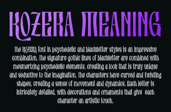 Kozera Font PNG with transparent background - Preview 1