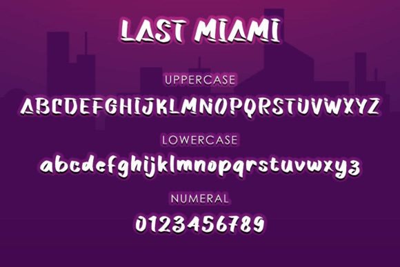 Last Miami Font PNG with transparent background - Preview 6