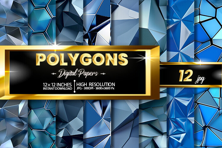 Polygons Digital Papers Graphic by Hurairagraphics · Creative Fabrica