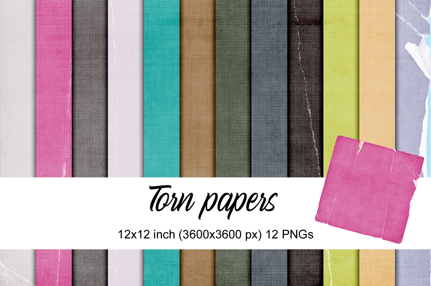 Torn Digital Papers Graphic by Andrea Kostelic · Creative Fabrica