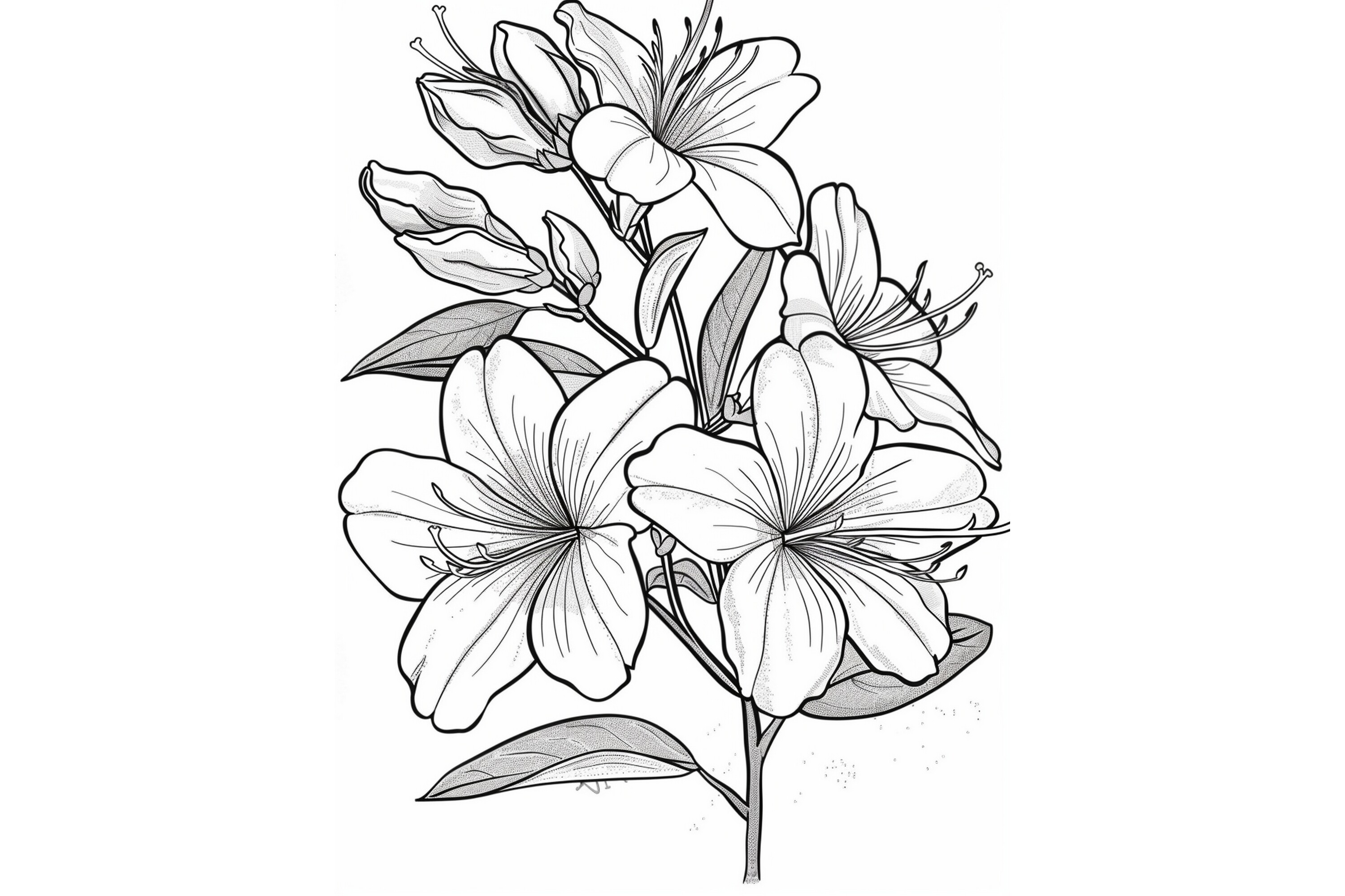 Azalea Flower Coloring Page Graphic by Forhadx5 · Creative Fabrica