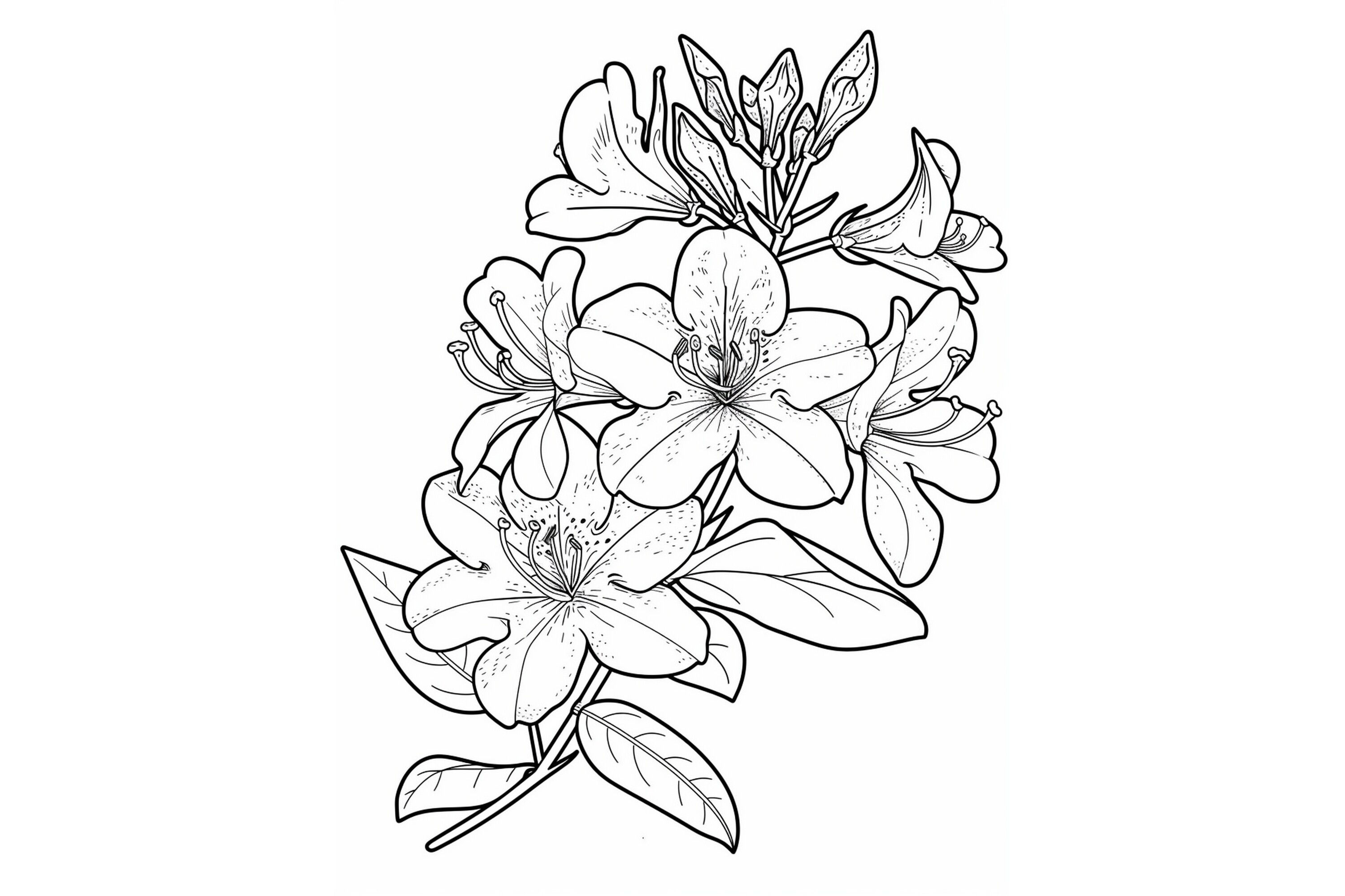 Azalea Flower Coloring Page