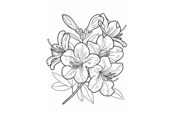 Azalea Flower Coloring Page