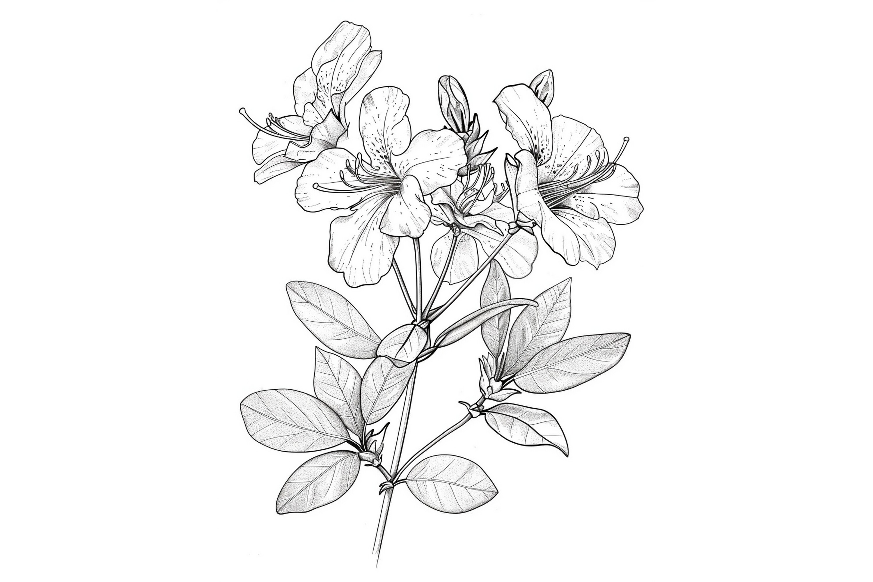 Azalea Flower Coloring Page Graphic by Forhadx5 · Creative Fabrica