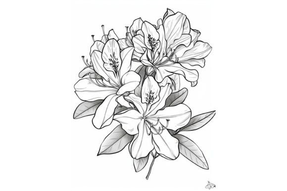 Azalea Flower Coloring Page