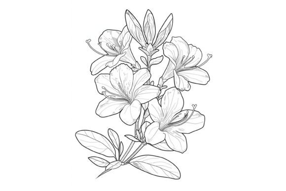 Azalea Flower Coloring Page