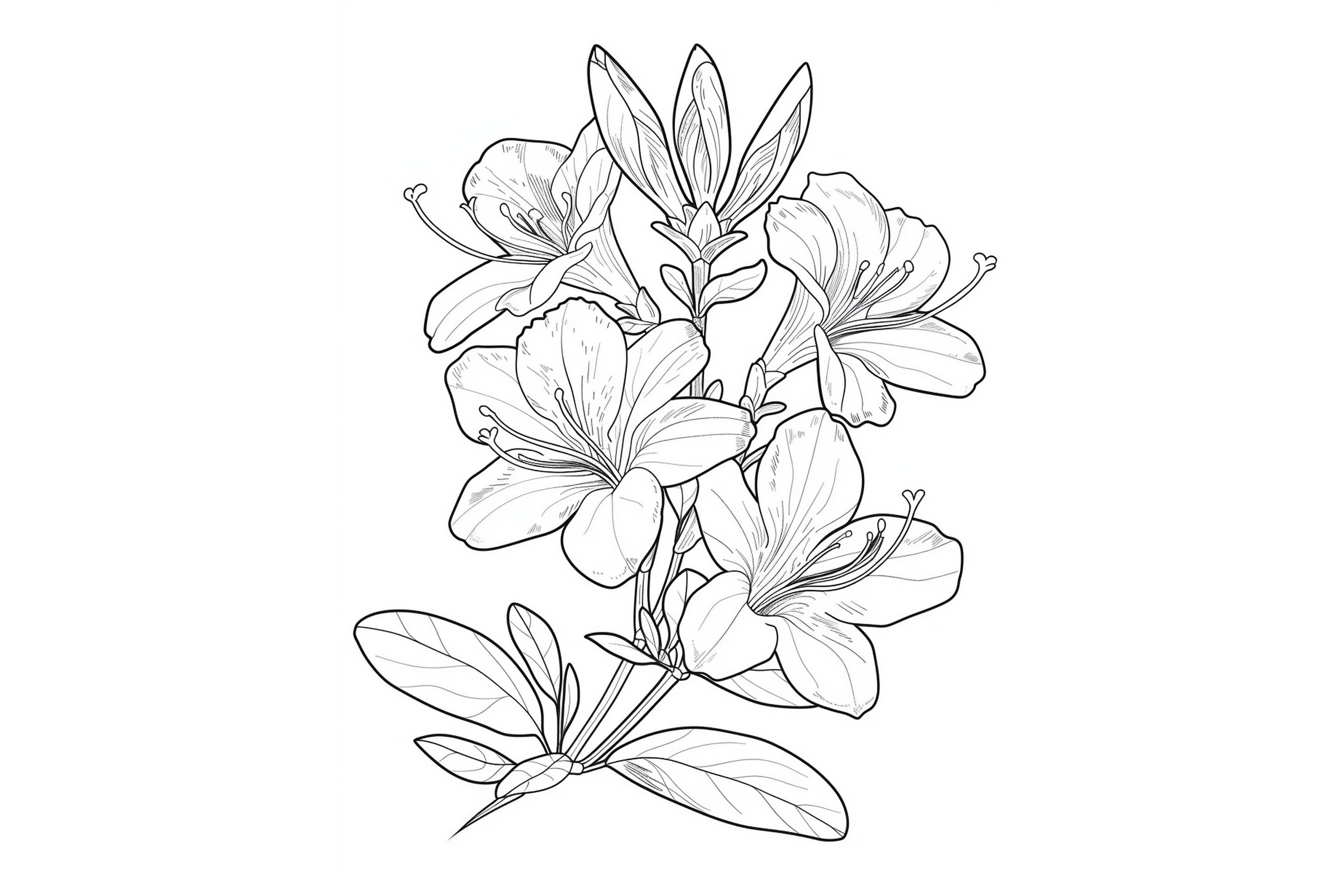 Azalea Flower Coloring Page