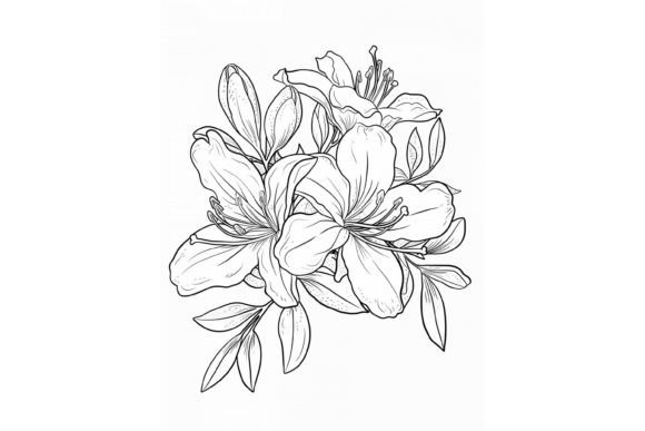 Azalea Flower Coloring Page