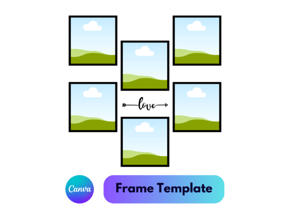 Editable Canva collage photo frame with customizable backgrounds