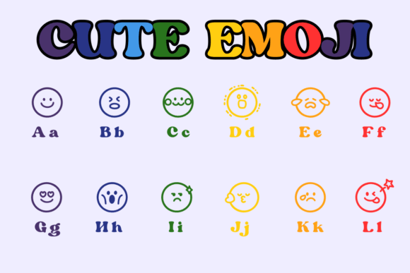 Cute Emoji Font - Preview 1