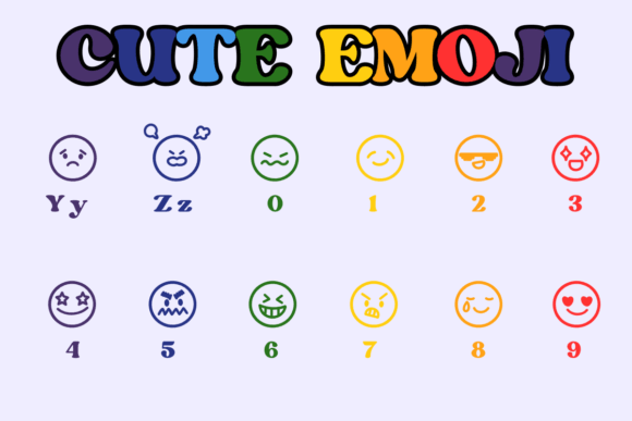 Cute Emoji Font - Preview 3