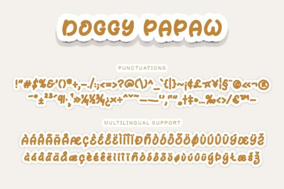 Doggy Papaw Font PNG with transparent background - Preview 6