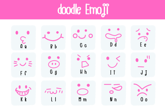 Doodle Emoji Font - Preview 1