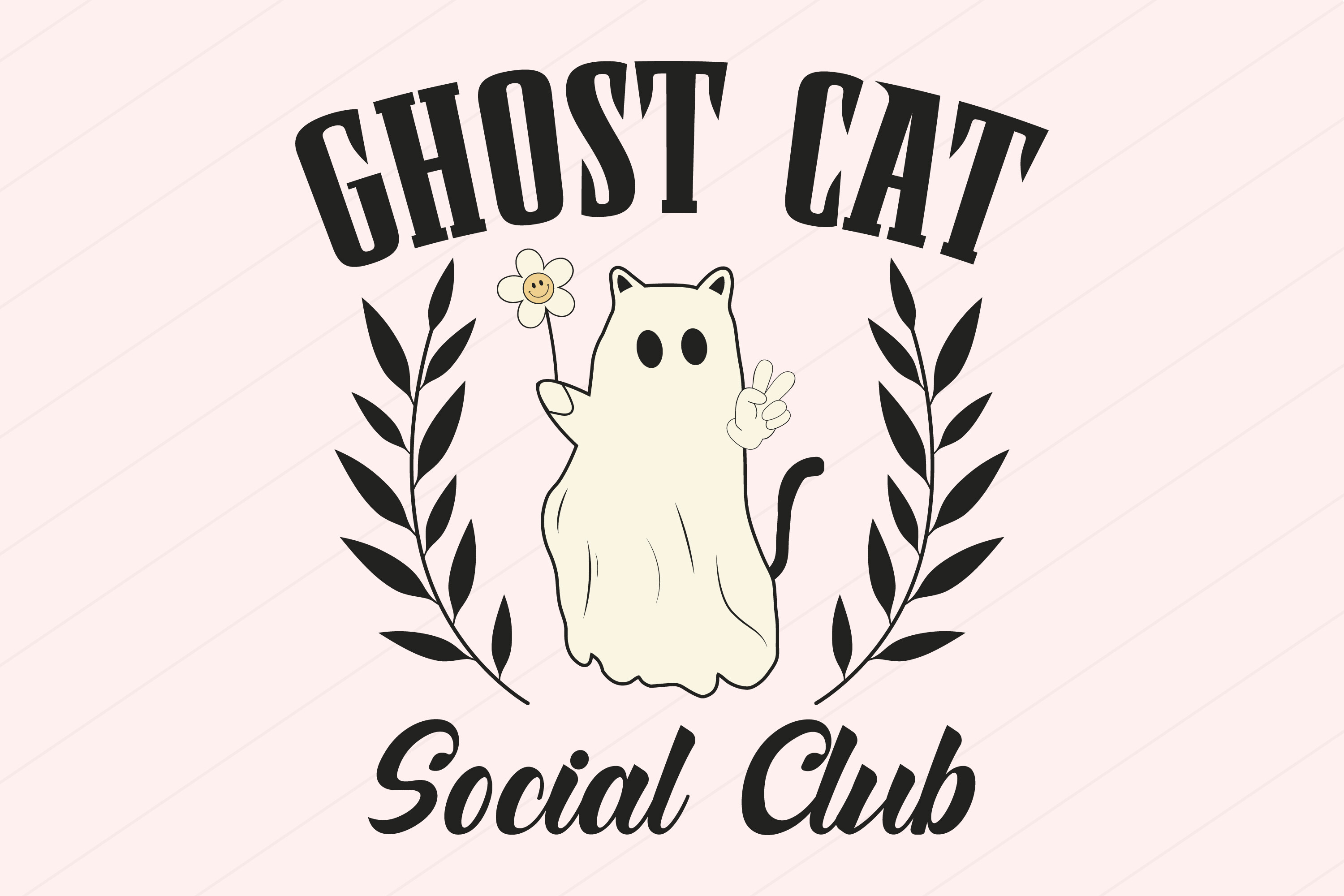 Halloween Cat Cute Ghost Vintage Svg Png Graphic by Svg Box · Creative ...