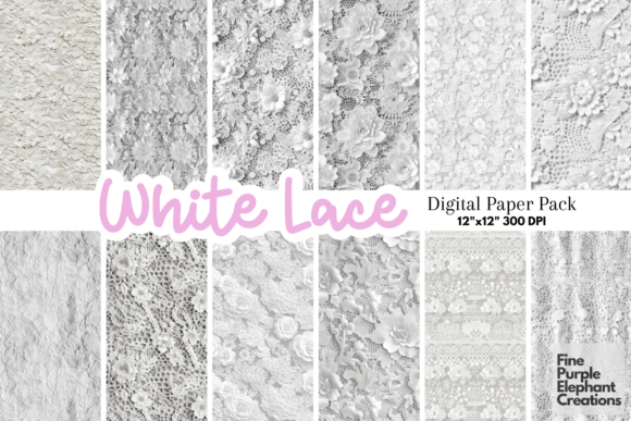 Pure White Lace Texture Elegant Wedding