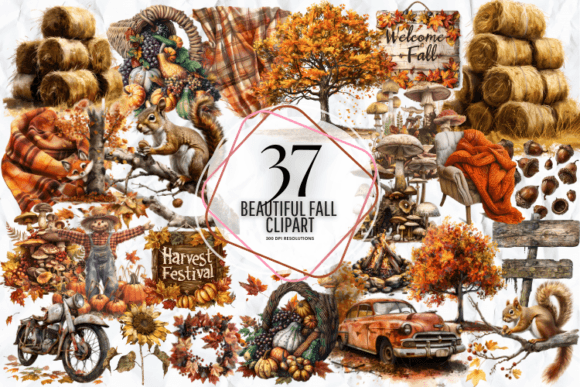 Beautiful Fall Clipart Graphic by Markicha Art · Creative Fabrica
